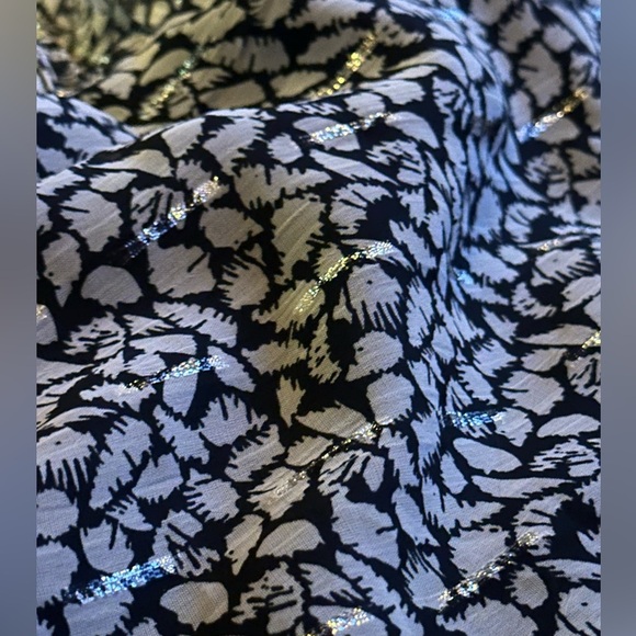 Chiffon Lined Dress with Silver Lurex and Floral Print Size 8 - Picture 5 of 8